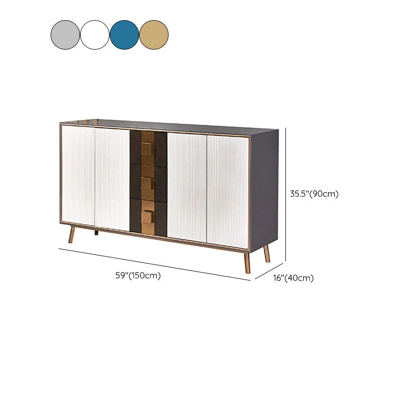 Premium Actueel Sideboard Table Wood Sideboard Cabinet - 59.01"L x 15.75"W x 35.43"H White