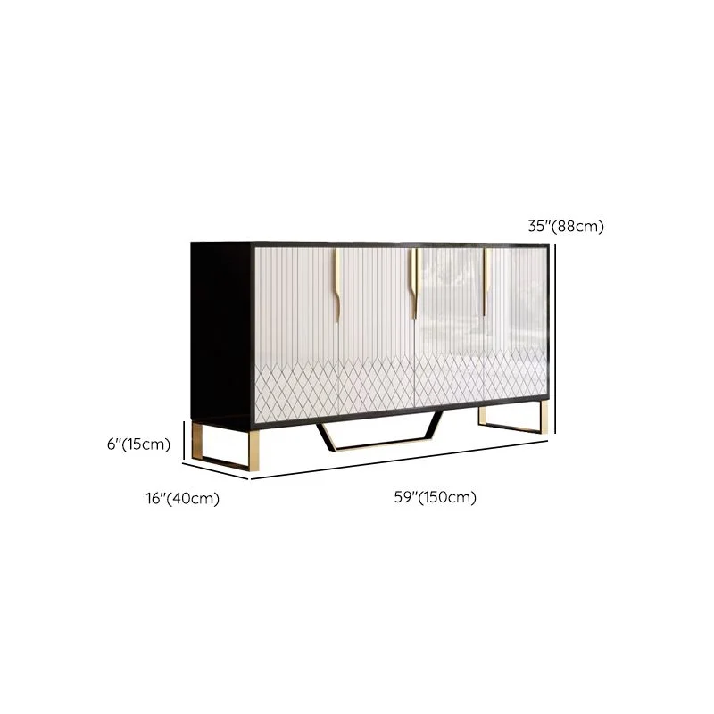 Premium Glam Buffet Sideboard Cabinets Mirrored 4 Doors Dining Buffet 47l