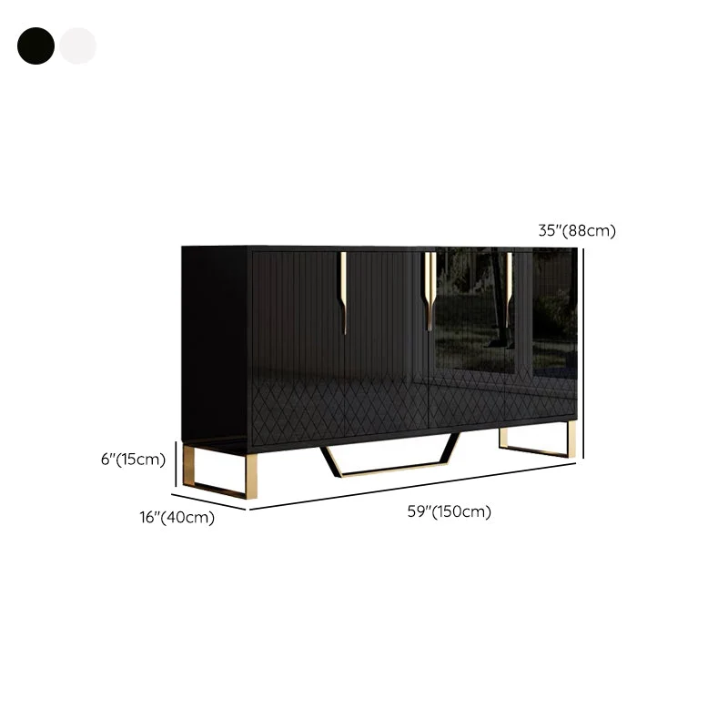 Premium Glam Buffet Sideboard Cabinets Mirrored 4 Doors Dining Buffet 47l