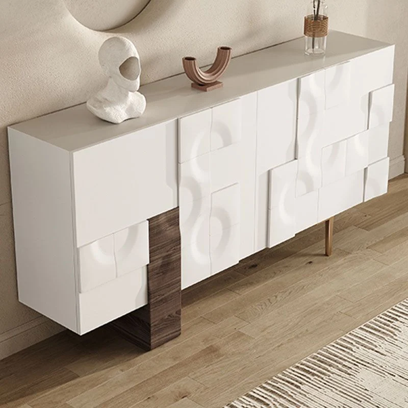 Premium Glam Buffet Table Engineered Wood Sideboard Table Doors Dining Room 55l