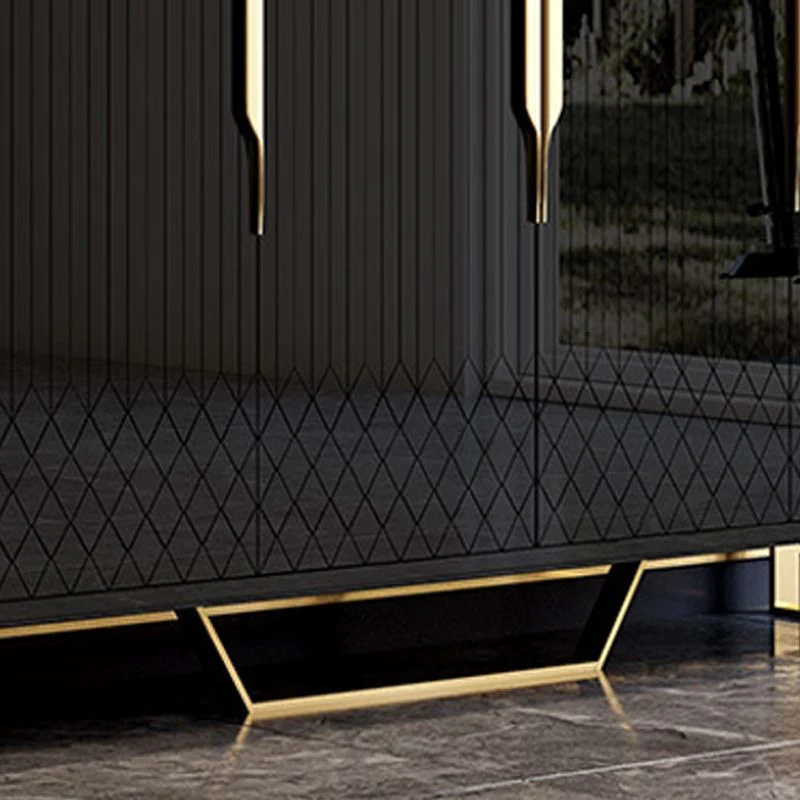 Premium Glam Cabinets Dining Buffet 4 Doors Mirrored Buffet Sideboard 47l