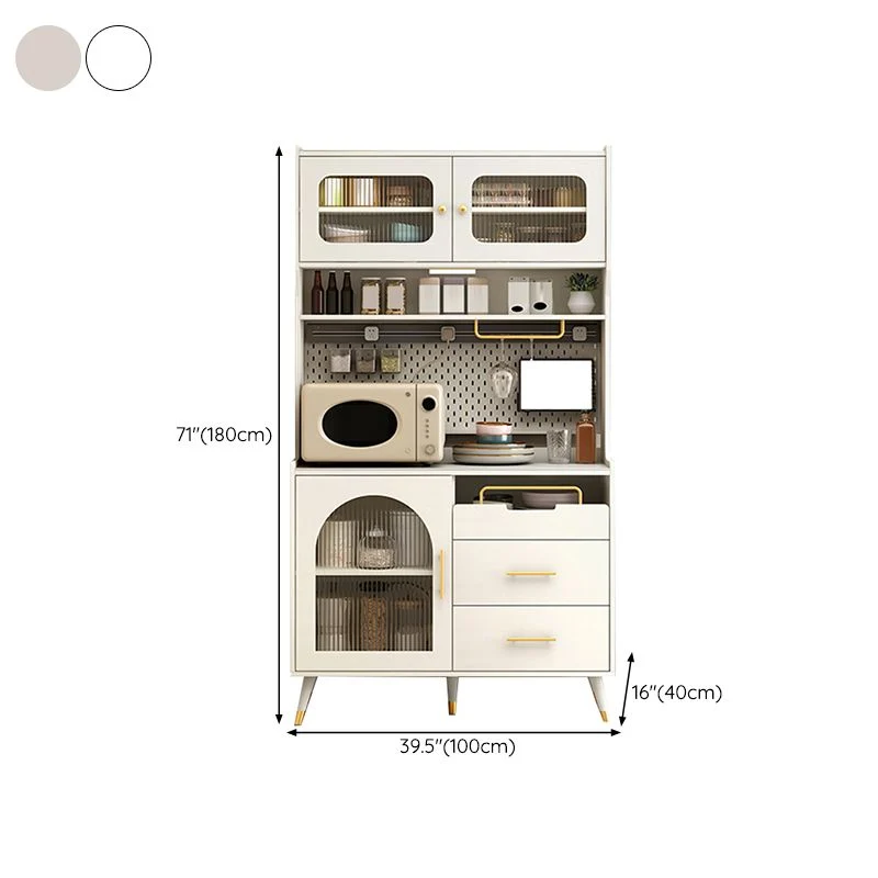 Premium Glam Style Dining Buffet Stone Side Board Cabinets and Drawers 24l