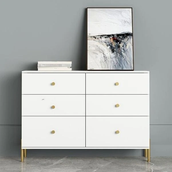 Premium Modern Engineered Wood Sideboard Ongewikkeld White Buffet Table Drawer Dining Room 24l