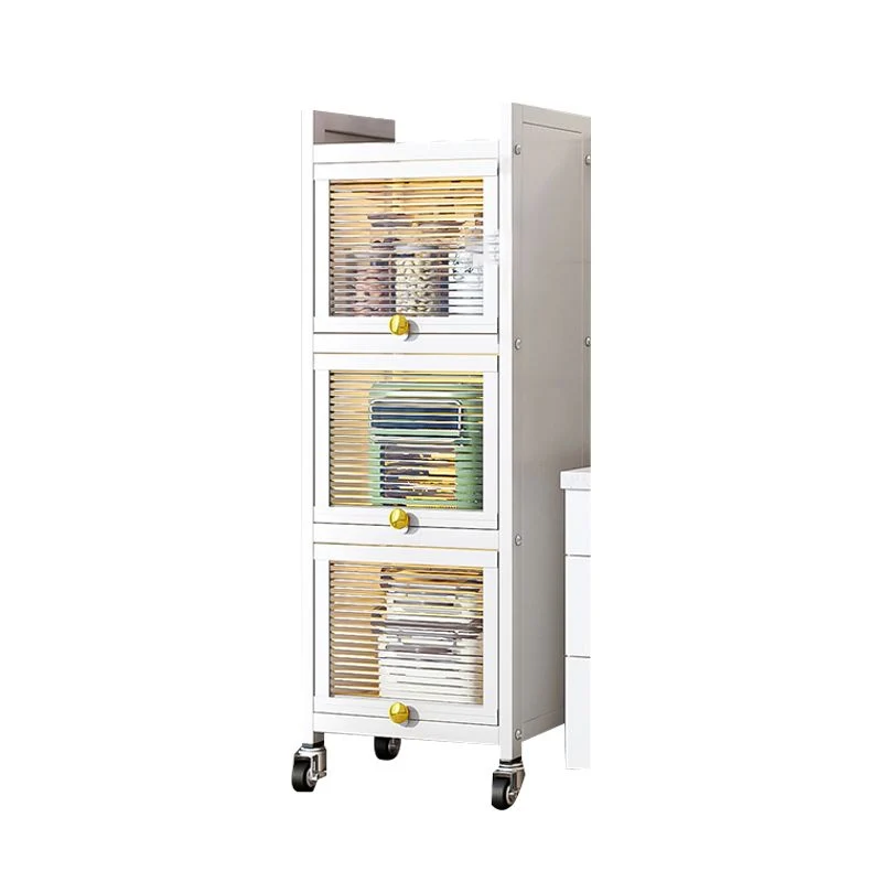 Premium white Metallic Buffet Sideboard 12.6-inch spacieux Dining Server wheels 13l