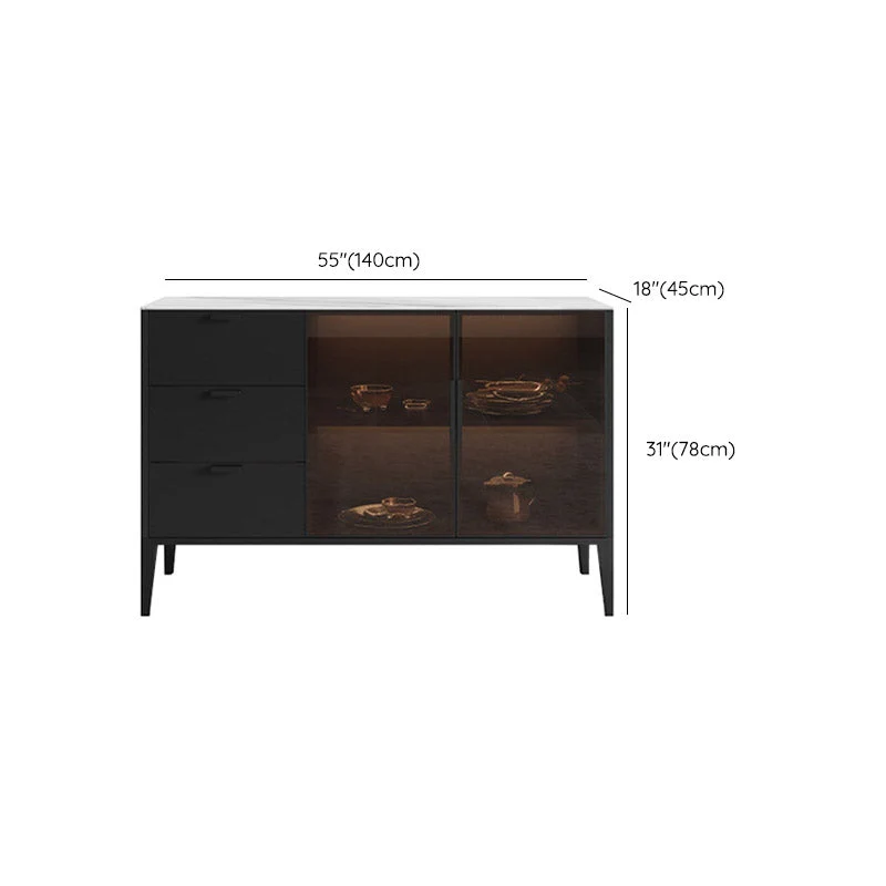 Ravenzwart Dining Server Drawers Contemporary Sideboard Cabinet 47l