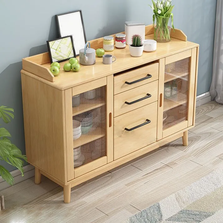 Rond Contemporary Sideboard Buffet Rubberwood Massief Wood Dining Server 31l