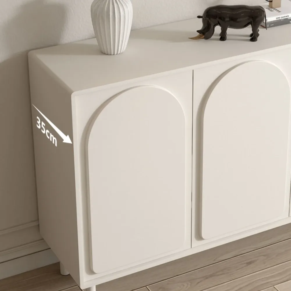 Rond Contemporary Sideboard Wood Dining Buffet Cabinet and Drawers 39l