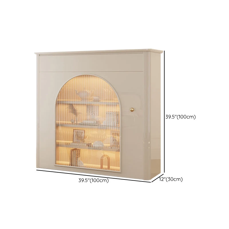 Rond Glam Style Dining Buffet Stone Sideboard Cabinet Home White