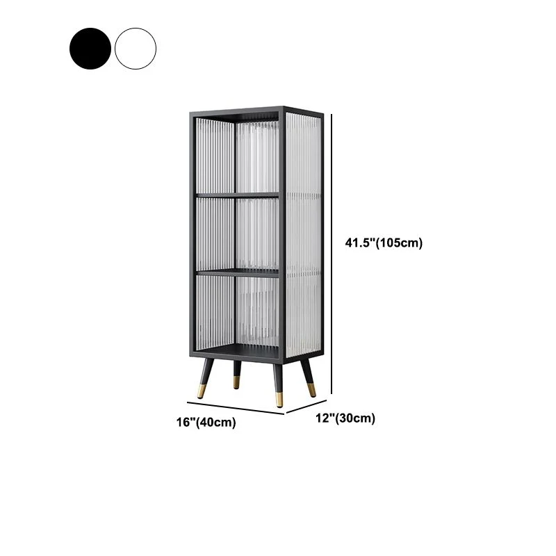 Rond Glam Style Metal Sideboard Kitchen Sideboard White and Ebbenhout 16l