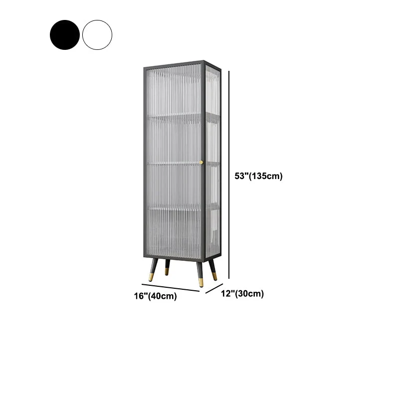 Rond Glam Style Metal Sideboard Kitchen Sideboard White and Ebbenhout 16l