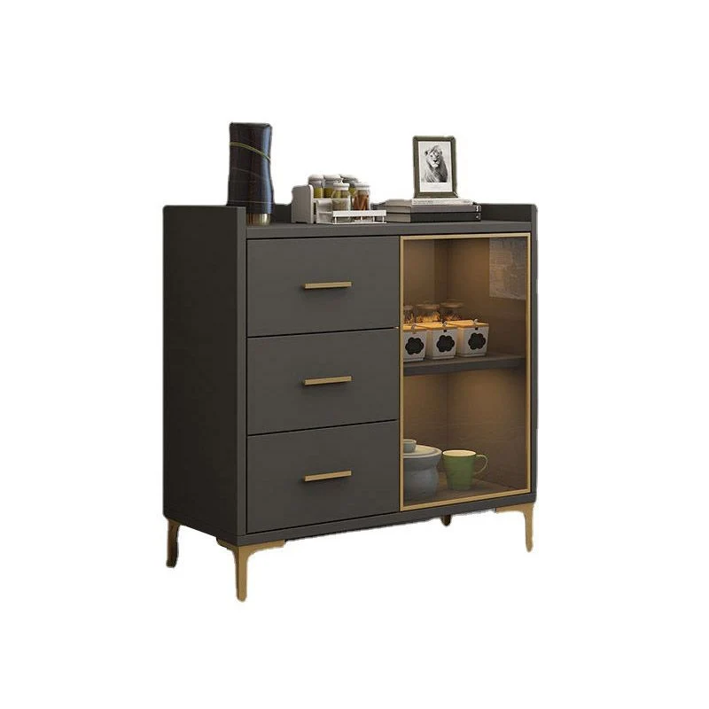 Rond Glam Style Sideboard Engineered Wood Sideboard LED Lights 31l