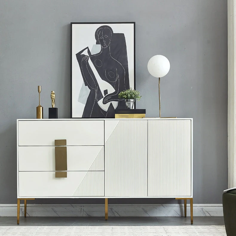 Rond Glam Style Sideboard Engineered Wood Dining Sideboard Living Room 39l
