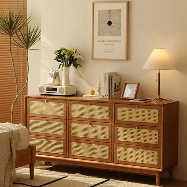Rond Modern Grenen Wood Sideboard Simple Beige Buffet Table Drawer Dining Room 47l