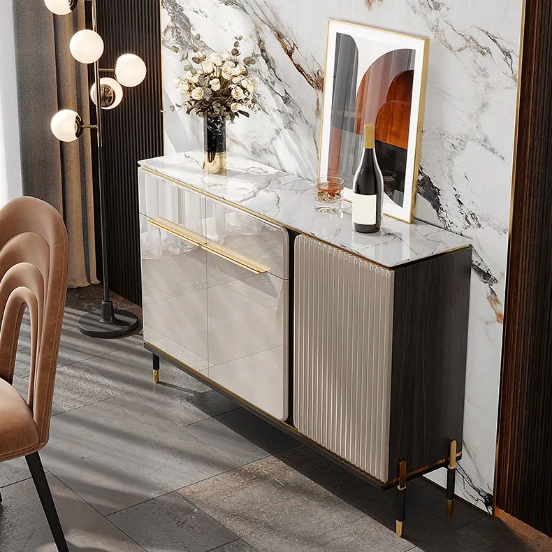 Rond Stone Buffet Sideboard Glam Regelbaar Shelves Buffet Credenza Drawers and Cabinets 31
