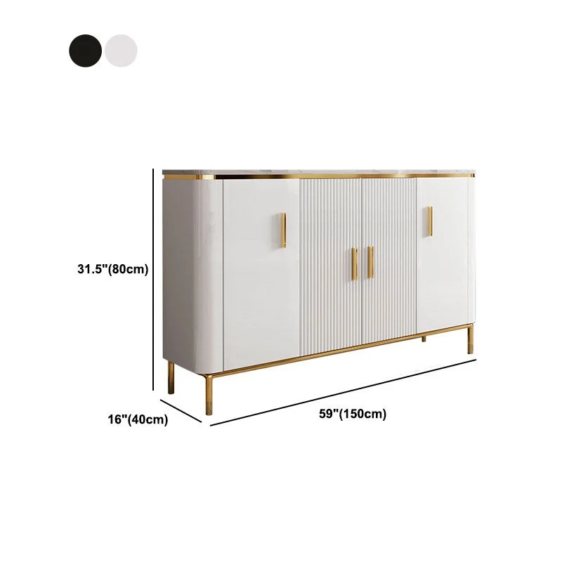 Rond Stone and Engineered Wood Buffet Sideboard Glam Buffet Stand 47l