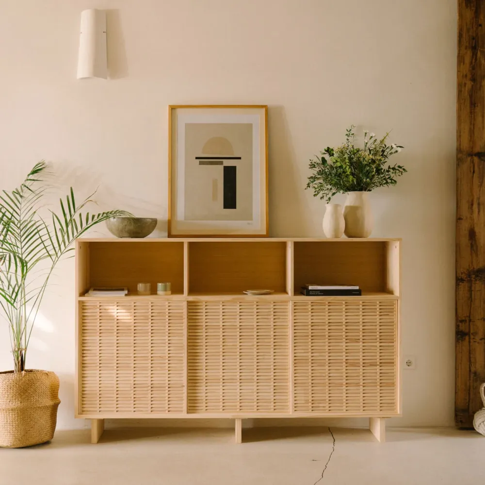 Sideboard Voramar dennen 3 doors 180 cm met Blad Keramiek
