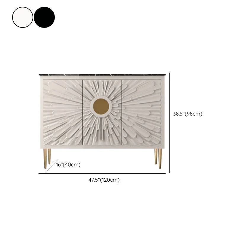 Stainless Rvs Legs Sideboard Buffet Glam Style Credenza Storage 39l