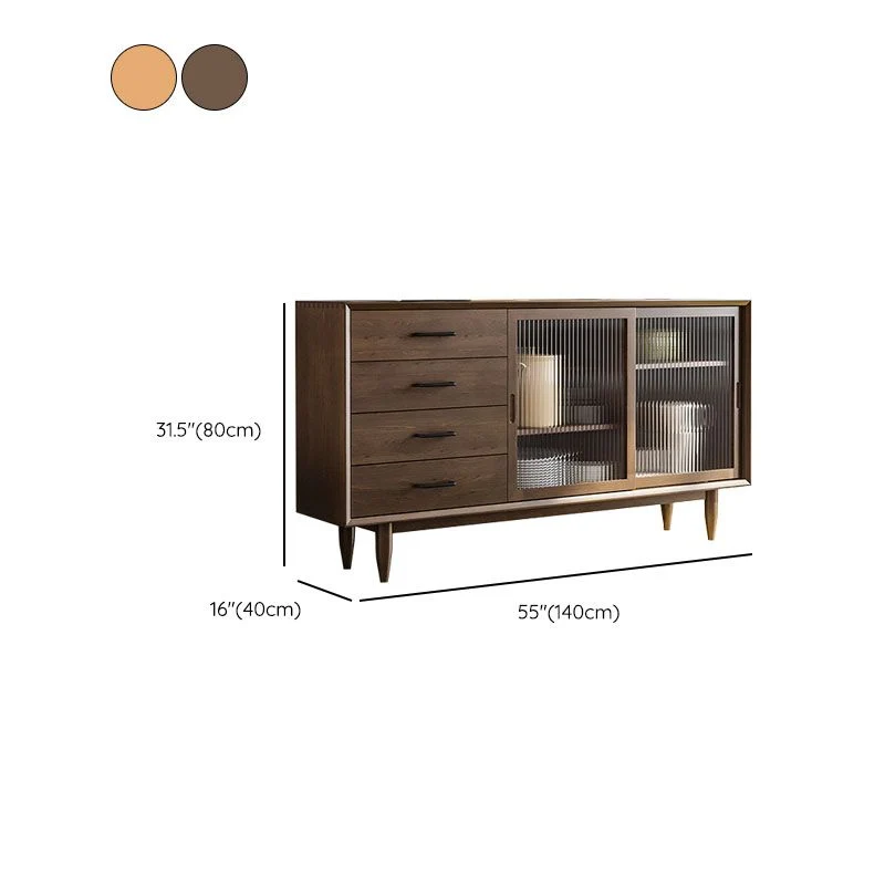 Stevig Wood Buffet Contemporary Style Sideboard Table Cabinets and Drawers - Makkelijk Schoon Te Maken 47l