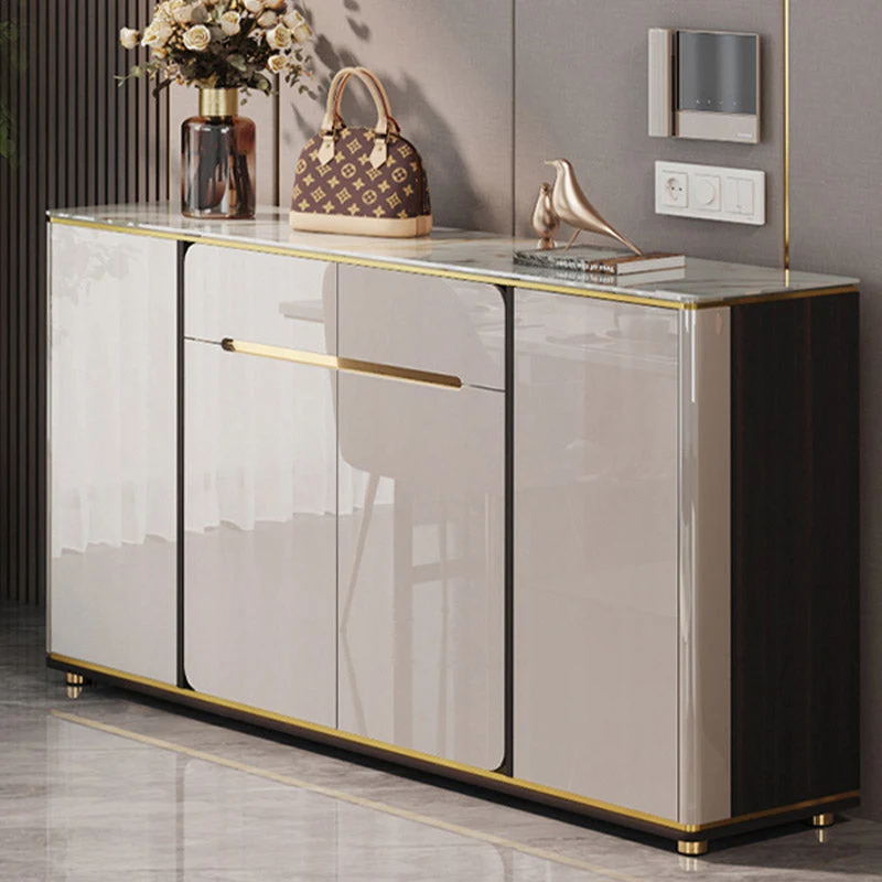 Stijlvol Modern Glam Style Sideboard Stone Top Kitchen Sideboard 2 Drawers 31l