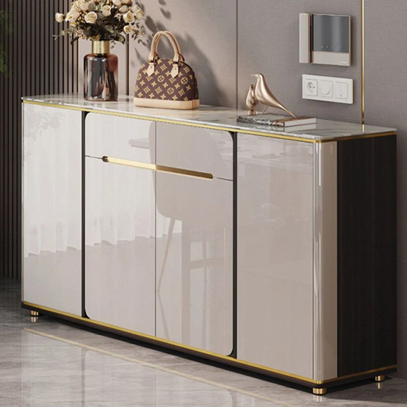 Stijlvol Modern Glam Style Sideboard Stone Top Kitchen Sideboard 2 Drawers 31l