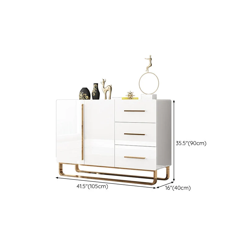 Stijlvol Modern Glam Style Sideboard Wood Buffet Stand Cabinets and Drawers 41l