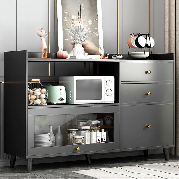 Stijlvol Modern Strak Solid Wood Sideboard Table 1-Drawer Sideboard Gray 31l