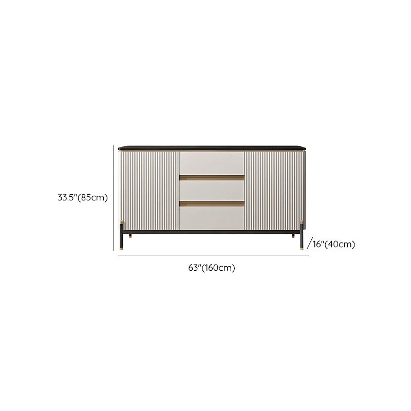 Stone Buffet Server Actueel Style Side Board Cabinets and Drawers 47l
