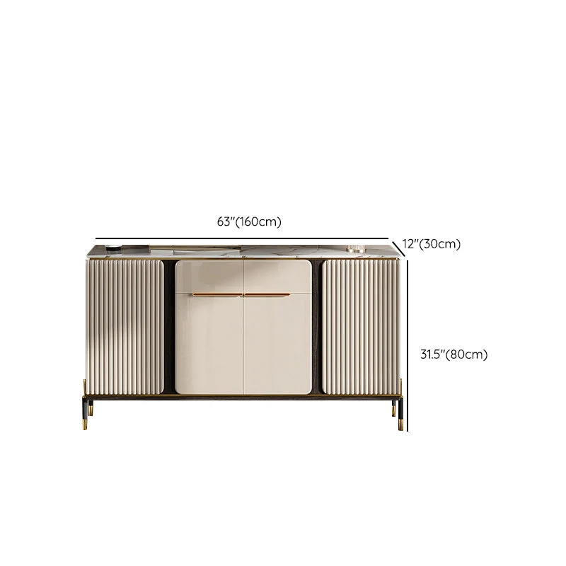 Stone Buffet Sideboard Glam Aanpasbaar Shelves Buffet Credenza Drawers and Cabinets 31