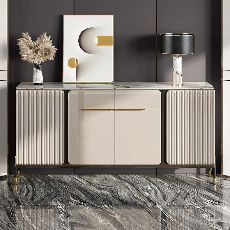 Stone Buffet Sideboard Glam Aanpasbaar Shelves Buffet Credenza Drawers and Cabinets 31