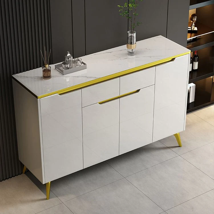 Stone Buffet Sideboard Glam Style Buffet Credenza Drawers and Cabinets met Stoelen Set 47l