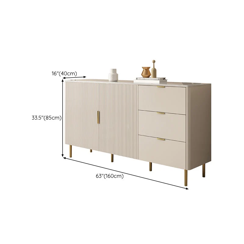 Stone Buffet Table Glam Style Buffet Sideboard Cabinets and Drawers Gemakkelijk Schoon te Maken 47l
