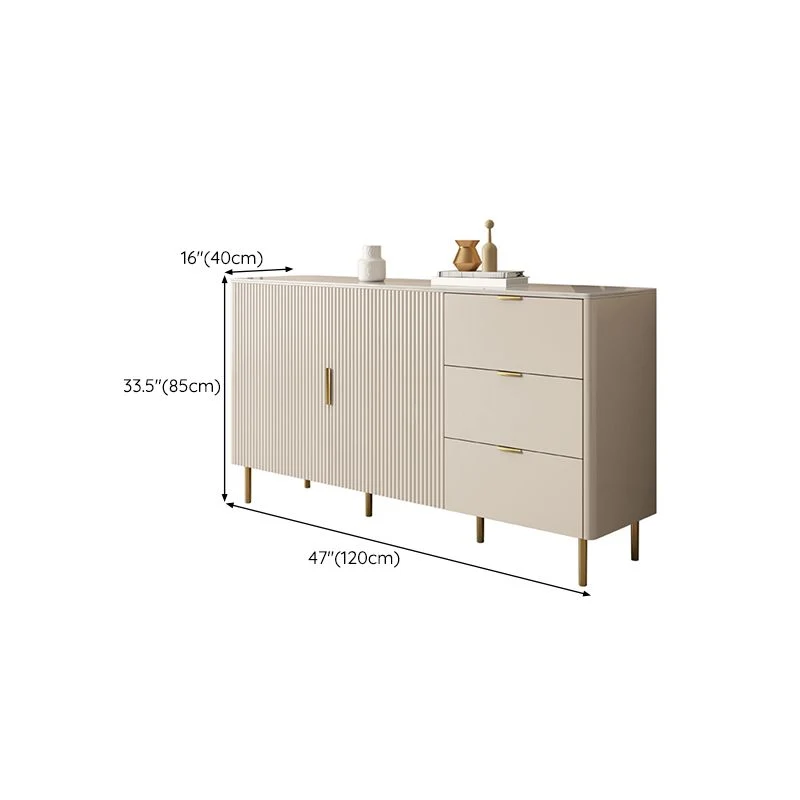 Stone Buffet Table Glam Style Buffet Sideboard Cabinets and Drawers Gemakkelijk Schoon te Maken 47l