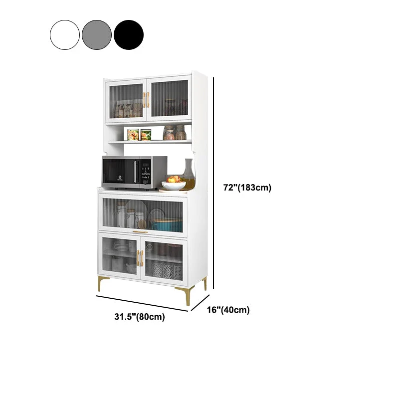 Stone and Wood Buffet Sideboard Strak Open Storage Glass Doors 24l