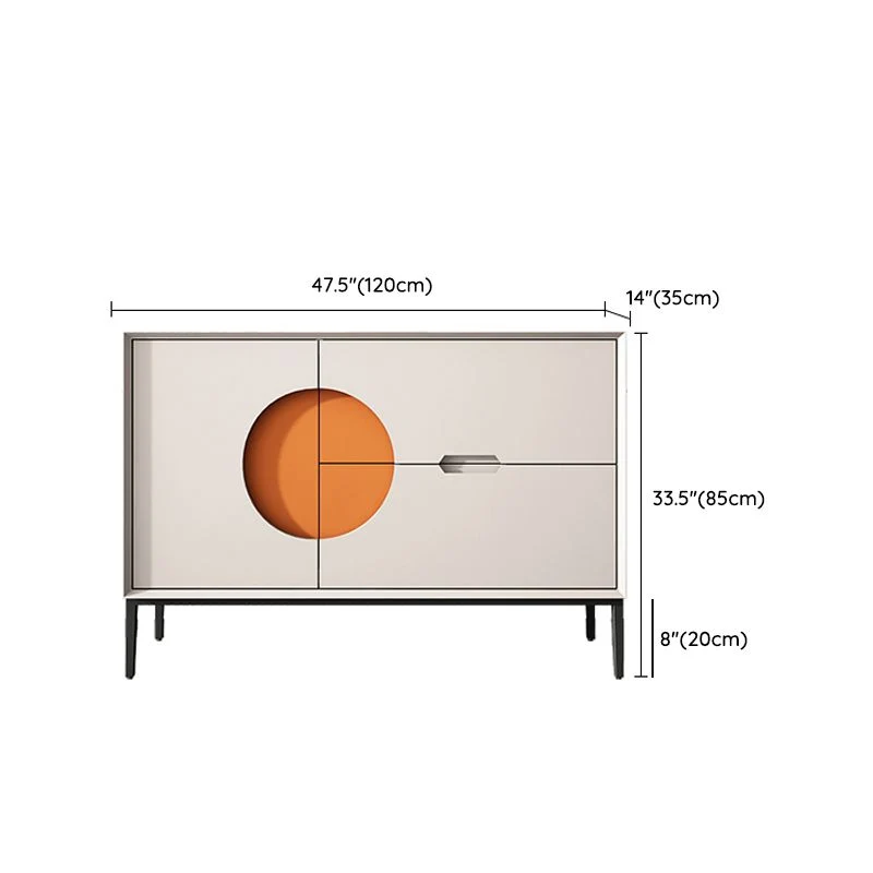 Strak Drawers Sideboard Table Engineered Wood Credenza Living Room 39l