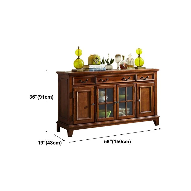 Strak Solid Wood Sideboard Table Brown Sideboard Door and Drawer Https
