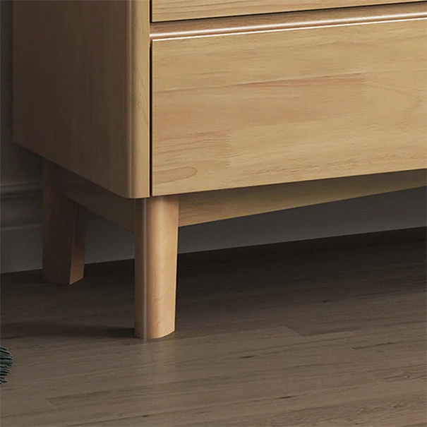 Strak Style Solid Wood Buffet Table 4-Drawer Buffet Sideboard Living Room Natural