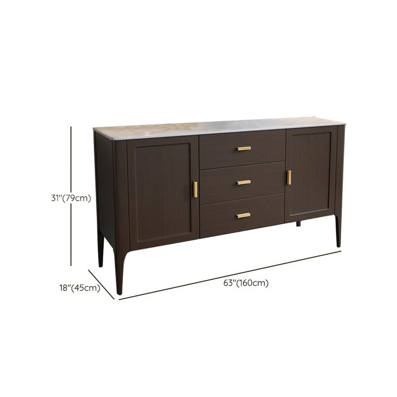Strak Wood Sideboard Buffet 3 Drawers and 2 Doors Cabinets Buffet Sideboard 47l
