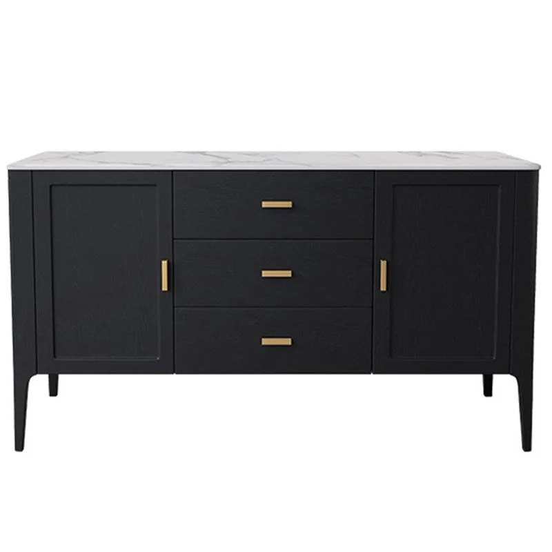 Strak Wood Sideboard Buffet 3 Drawers and 2 Doors Cabinets Buffet Sideboard 47l