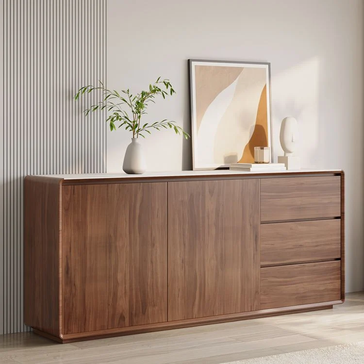 Taupe Buffet Sideboard Drawers Contemporary Dining Server 47l