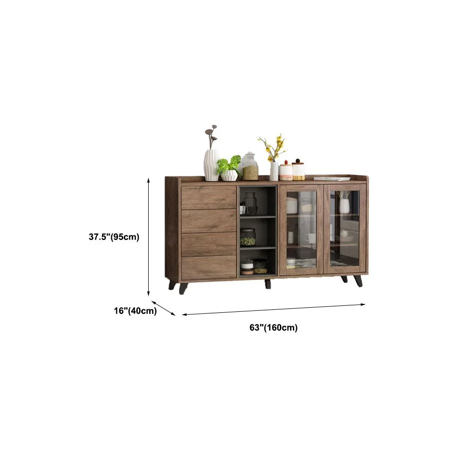 Taupe Contemporary Side Board Engineered Wood Sideboard Dining Room 24l