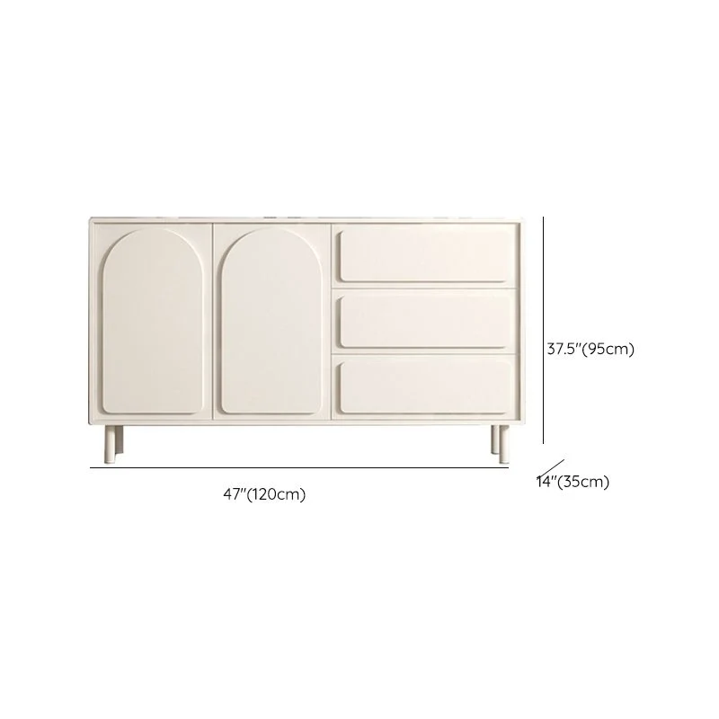 Uitbreidbaar Contemporary Sideboard Wood Dining Buffet Cabinet and Drawers 39l