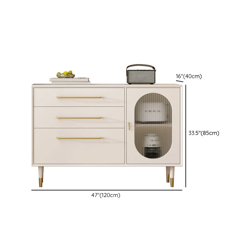 Uitbreidbaar Glam Buffet Table Stone Sideboard Table Doors Kitchen 28l
