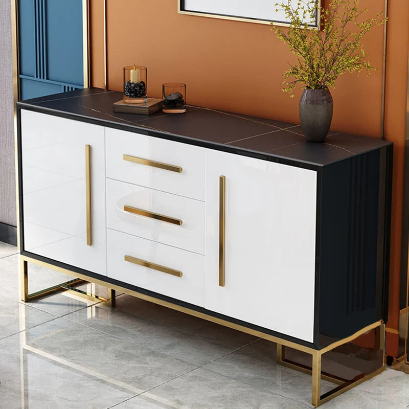 Uitbreidbaar Glam Cabinets Mirrored Buffet 3-Drawer and 2-Door Buffet Sideboard 47l