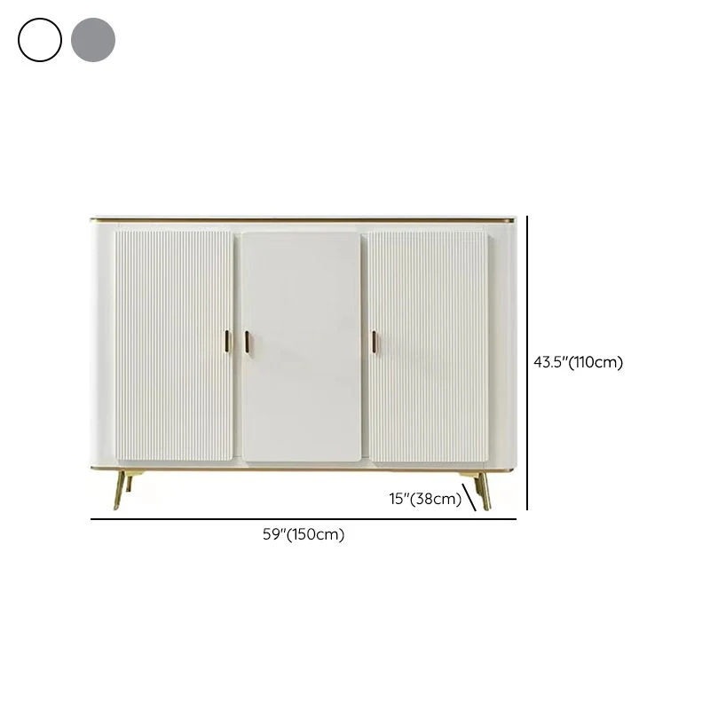 Uitbreidbaar Glam Side Board Faux Marble Sideboard Table Doors Dining Room 47l
