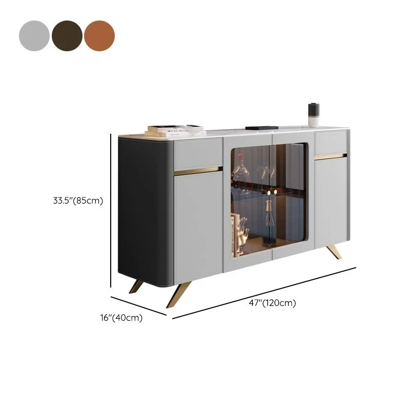 Uitbreidbaar Glam Sideboard Cabinet Stone Sideboard Table Doors Dining Room 47l