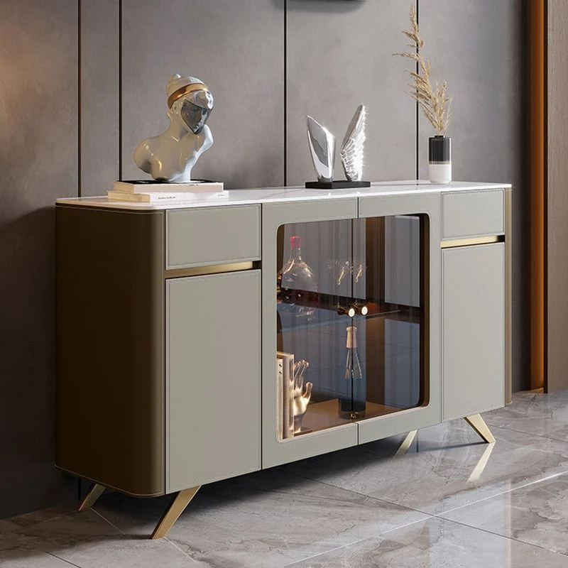 Uitbreidbaar Glam Sideboard Cabinet Stone Sideboard Table Doors Dining Room 47l