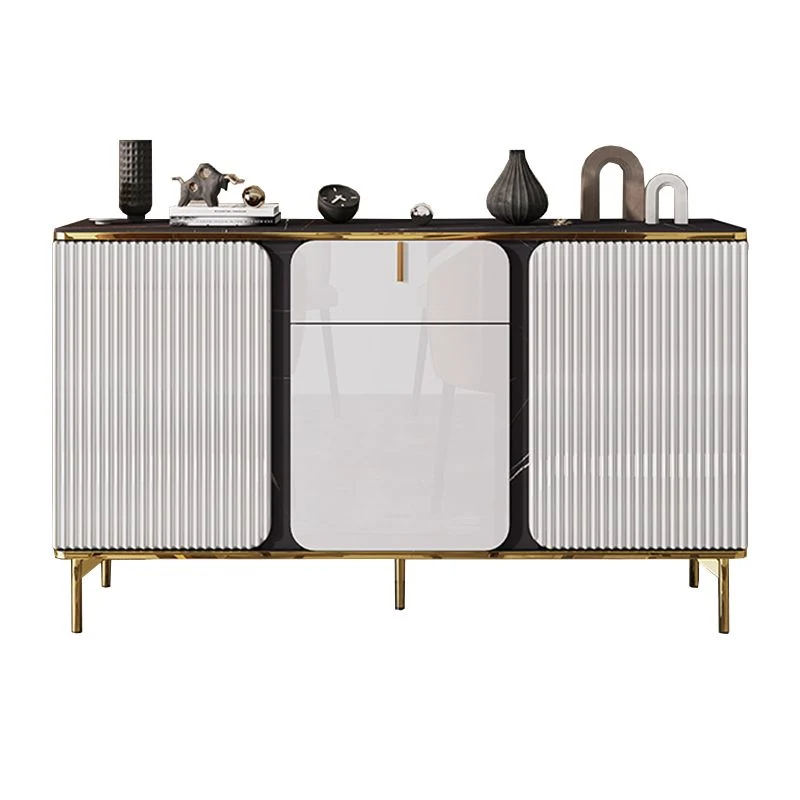 Uitbreidbaar Glam Sideboard Table Drawer Stone and Wood Buffet Sideboard 55l