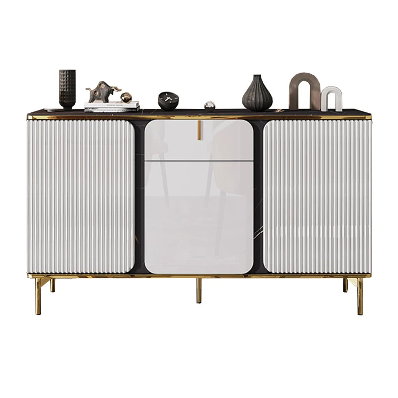 Uitbreidbaar Glam Sideboard Table Drawer Stone and Wood Buffet Sideboard 55l