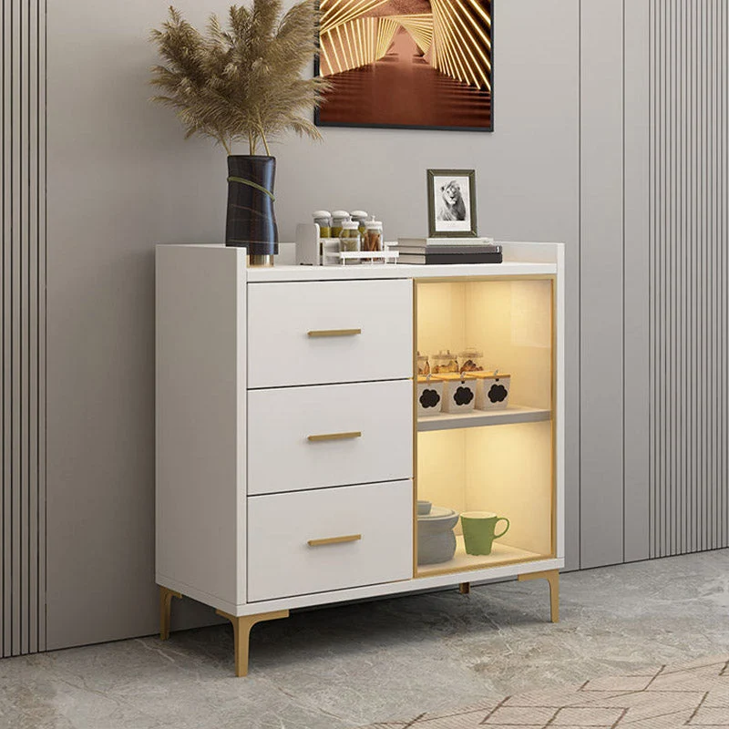 Uitbreidbaar Glam Style Sideboard Engineered Wood Sideboard LED Lights 31l