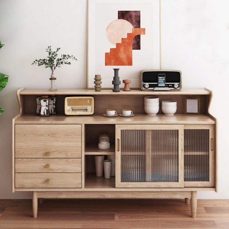 Uitbreidbaar Ongewikkeld Style Sideboard Wood Cupboard Drawer and Door Living Room 47l